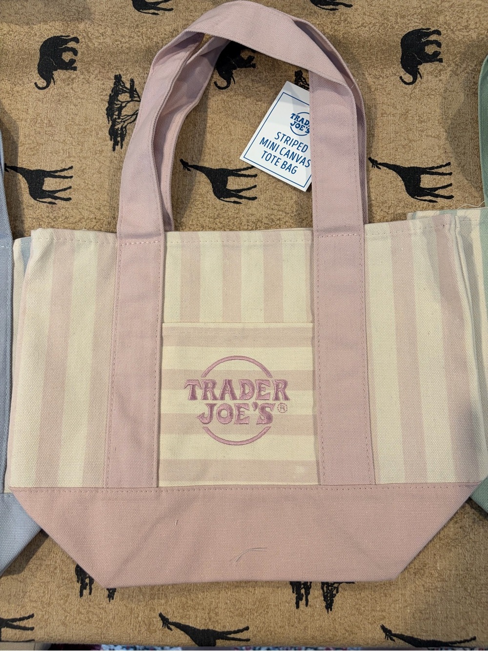 Trader Joe’s mini striped lilac tote